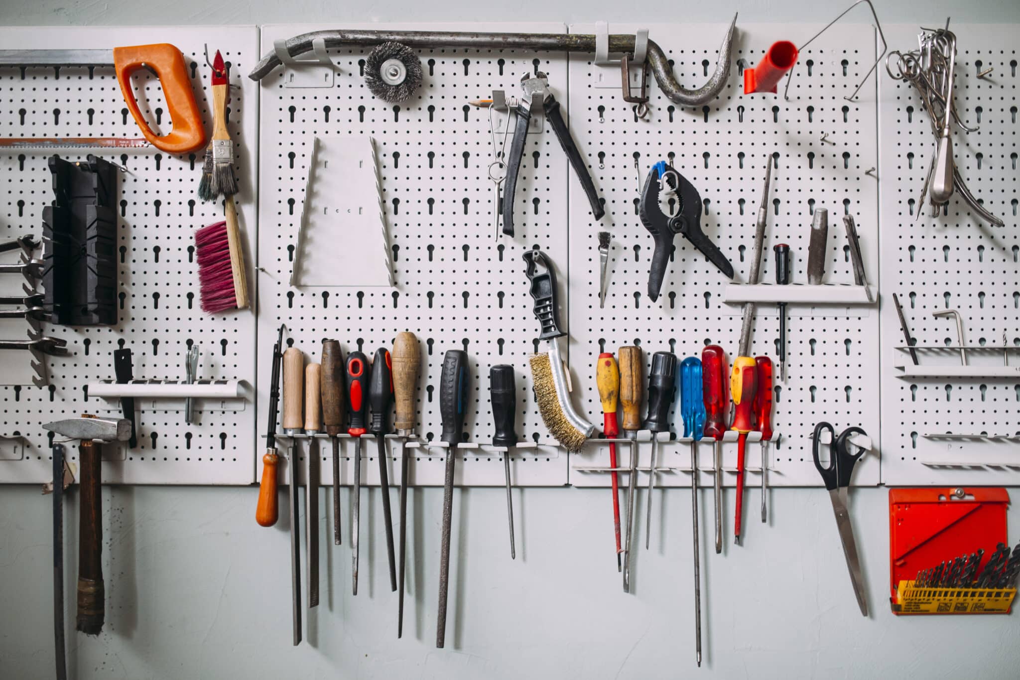 Workshop Wall of various tools and instruments